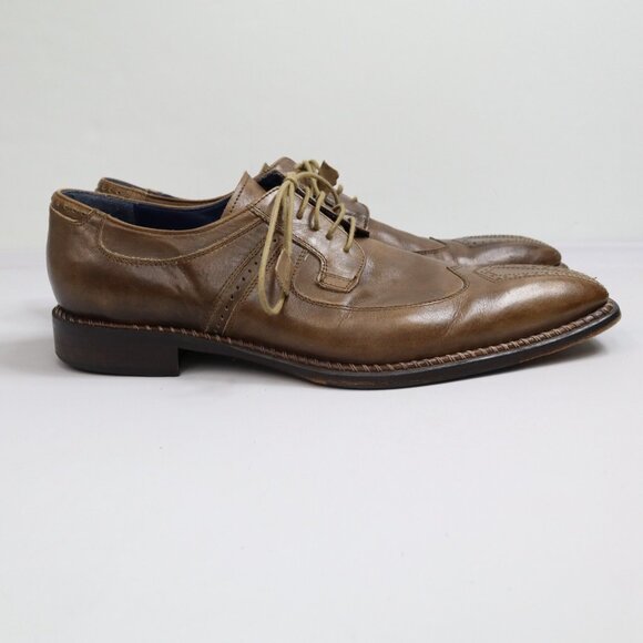 Passo Per Passo Brogues Leather Hand Made Italy Shoes Size 44 Wingtip Oxford - Picture 6 of 11